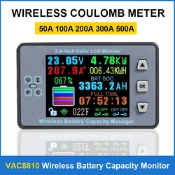 VAC8810 0-120V/500V 2.4 inch Color LCD Wireless Battery Capacity Tester Coulometer Current Voltage Power Meter Voltmeter