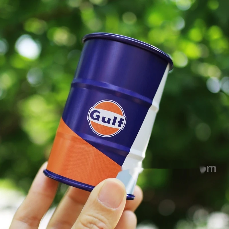 Gulf Oil Rennwagen-Lack Mikromodell Eisenbox Szenendekoration Schreibtisch-Ornament Aufbewahrungstank Heim- und Gartendekoration Handwerk – Detail 4