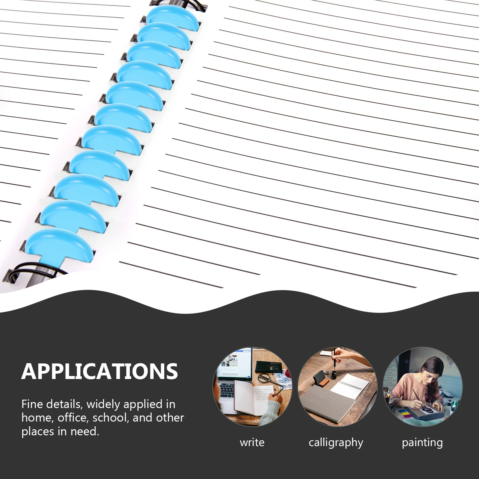 

44Pcs Round Binding Buckles Premium ABS Loose Leaf Binder Discs Practical for Home Office School Binding Rings