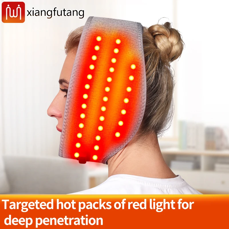 وسادة تدفئة الوجه بالضوء الأحمر - لتجديد شباب البشرة والدورة الدموية وتخفيف آلام الذقن وحماية المفاصل TMJ والعناية اللطيفة