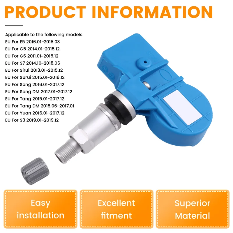 Sensor de pressão dos pneus tpms 6b3609200, sistema de monitoramento 433mhz para byd e5 g5 g6 s7 s3 yuan sirui song tang dm