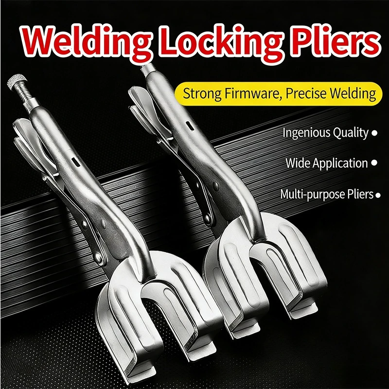 U-Type Welding Locking Pliers Heavy Duty Adjustable Vice Grip Clamp Strong Grip Welding Tool for Welder Home Repair & Workshop