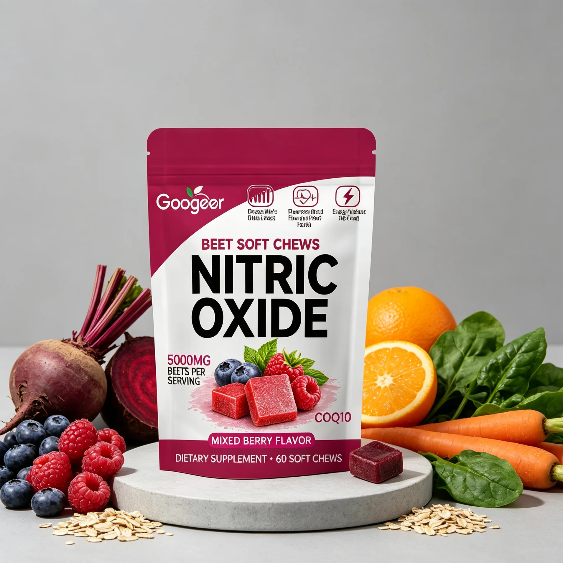 Beetroot Extract Gummies Improve Blood Flow Relieve Exercise Tiredness Upgrade Physical Strength Fitness Enhancement Supplement