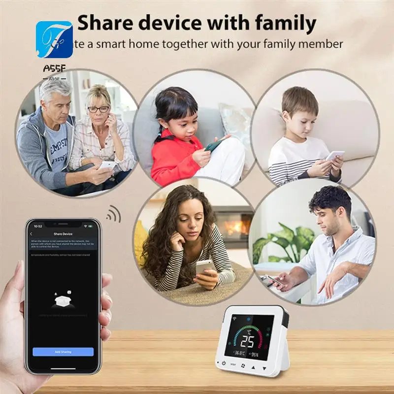 

A55F-Tuya Smart Life Новый Wi-Fi термостат DC5V термостат для кондиционера датчик температуры и влажности