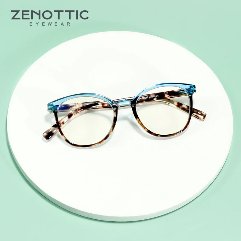 

ZENOTTIC Fashion Anti-Blue Light Glasses Unisex Crystal Pattern Computer Glasses Anti-Glare Glasses