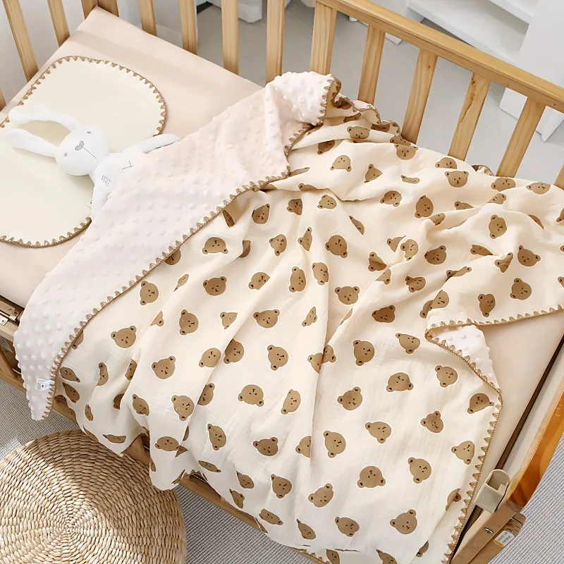 

Infant Bean Blanket Cotton Soft Lightweight for All Seasons Baby Sensory Blanket with Temperature Regulation Machine Washable