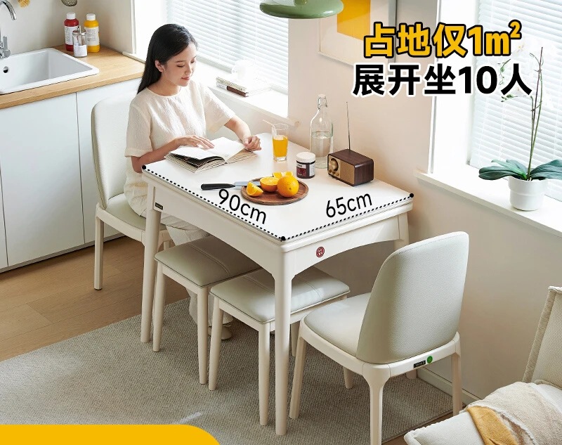 

Folding dining table small apartment cream wind retractable does not take up space