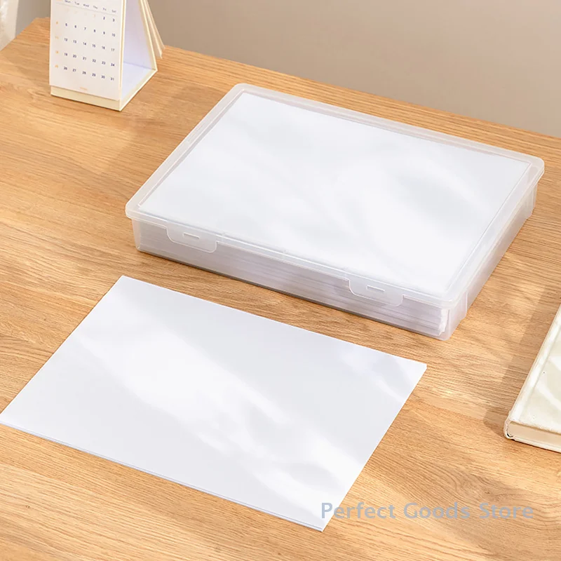 Home Office Supplies Document Storage Box Multifunctional Desktop Large Capacity A4 Paper Transparent Plastic Organizer Box