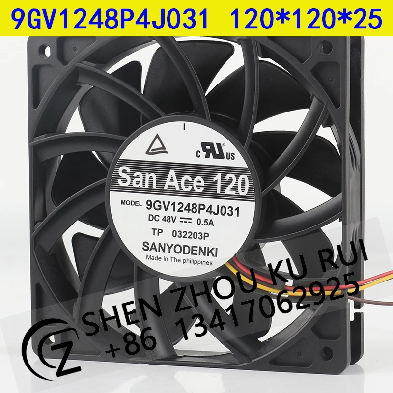 

Sanyo 48V 0.5A 12025 high air volume temperature control chassis 9GV1248P4J031 Cooling fan
