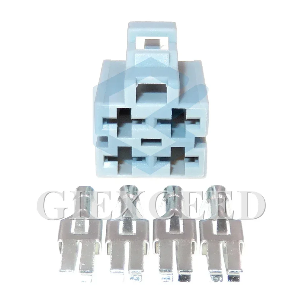 2 Sets 4 Pin Car Large Current Adapter 6.3 Series Plastic Housing AC Assembly Wiring Terminal Socket Auto Electrical Connector