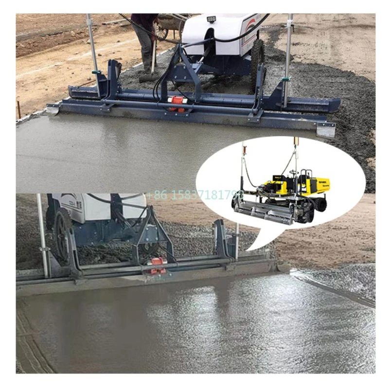 Fully Automatic Laser Screed Leveling Machine 4 Wheels Laser Concrete Leveling Machine Self Leveling Screed Road Construction