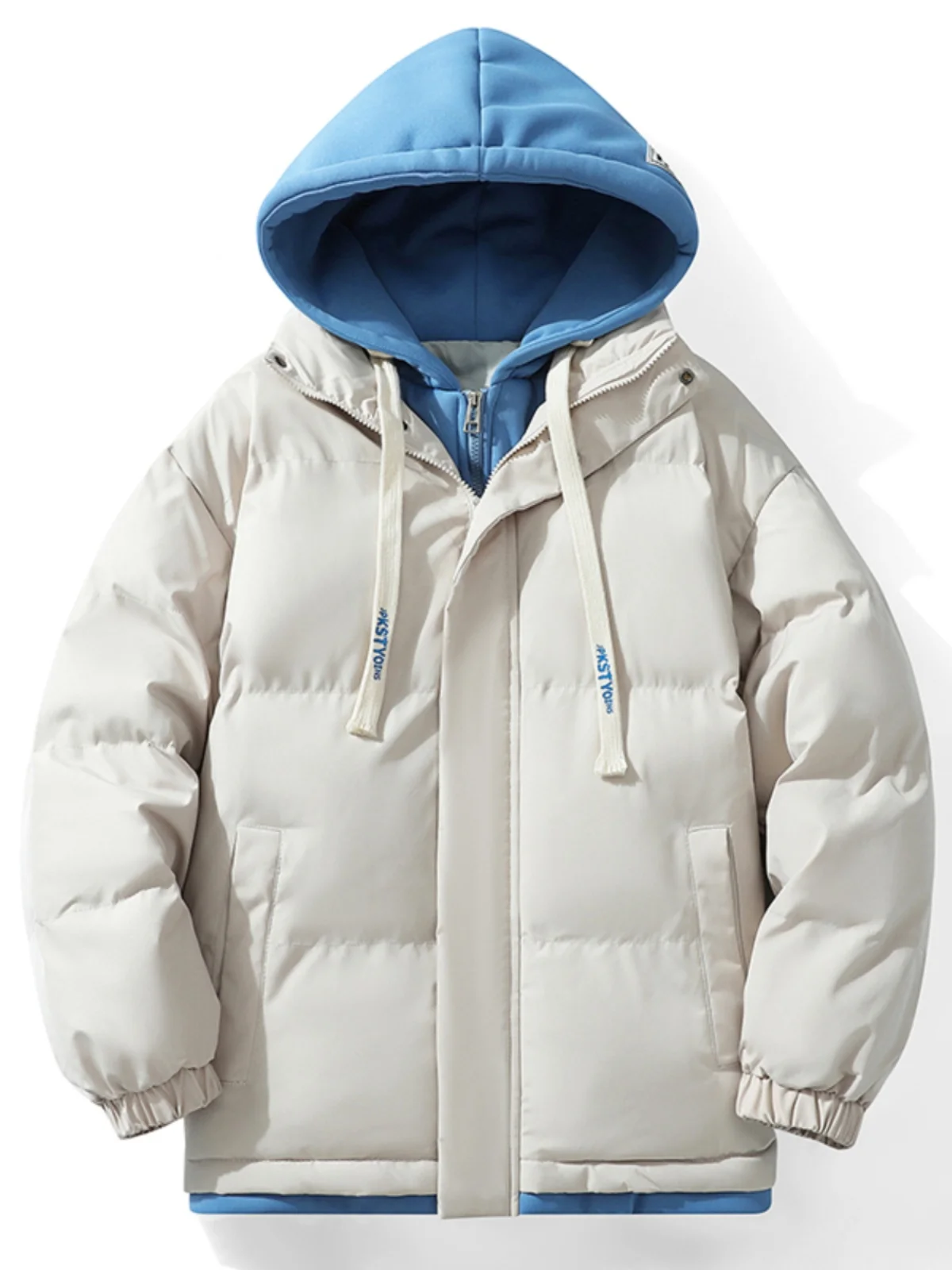 

Мужская повседневная зимняя куртка оверсайз с хлопковым наполнителем, молодежная модная теплая куртка с капюшоном на молнии, утолщенная, из полиэфирного волокна