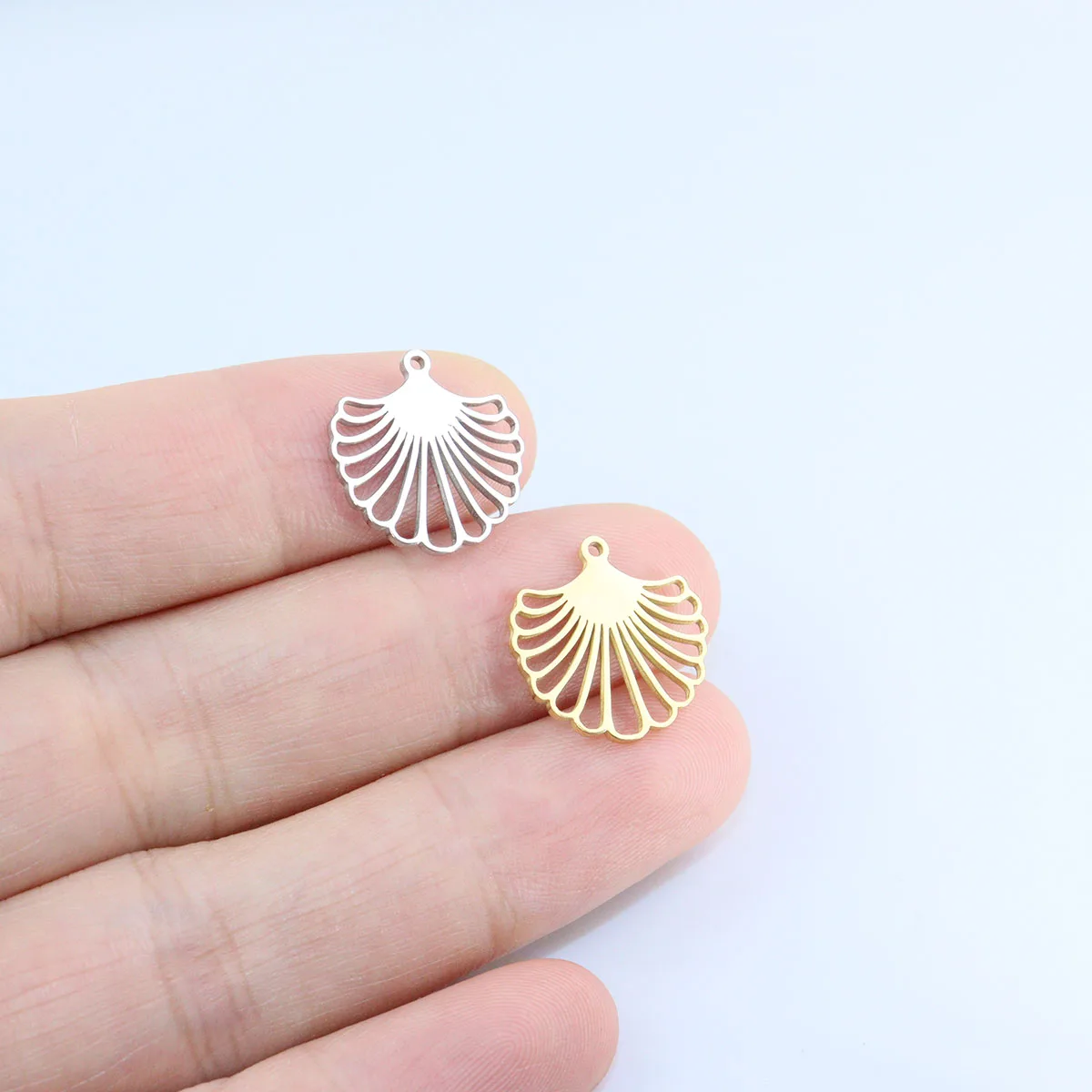 10pcs 15mm Stainless Steel Mirro Shiny Fashion Jewelry Charms Pendant DIY Handcraft Vacuum Plate Waterproof Antiallergic