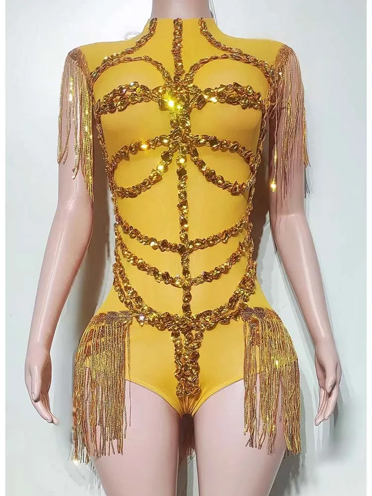 Wysokiej jakości kombinezon elastyczny z frędzlami i hot stampingiem, nowa moda 2025, odzież damska na zamówienie.