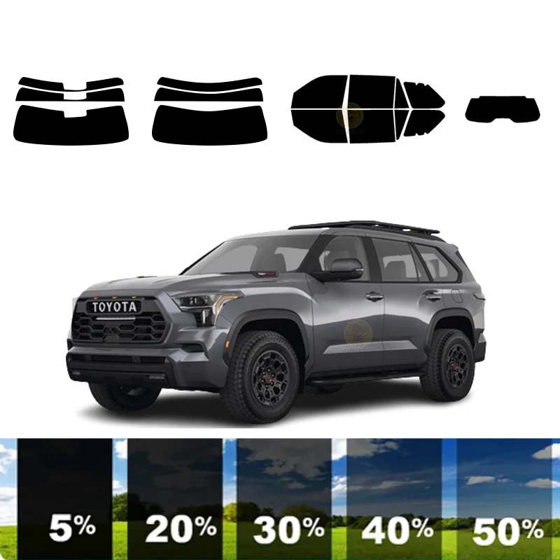 precut Removable Window Tint Film For Car 100% UVR 5%-70%VLT Heat Insulation Carbon ﻿For TOYOTA SEQUOIA 4 DR SUV 2023-2023