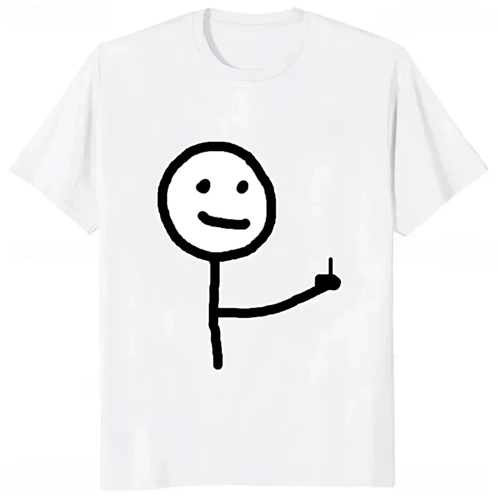 T-shirt da donna con stampa frenata divertente con dito medio Moda casual Harajuku Street Abbigliamento donna comodo stile trendy carino