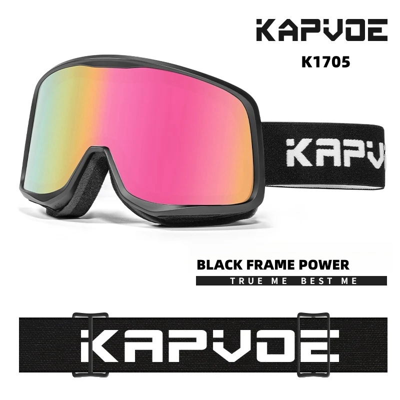 Kapvoe Ski Goggles Snow Glasses Men UV400 Anti-fog Coatings Snowmobile Snowboard Skiing Women Sunglasses Outdoor Winter Sport