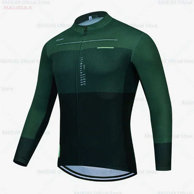 Raudax New Men's Long ersey Clothing Sleeve Cycling Jersey Shirts Maillots Ciclismo MTB Mountain Road Bike Tops cycling jersey