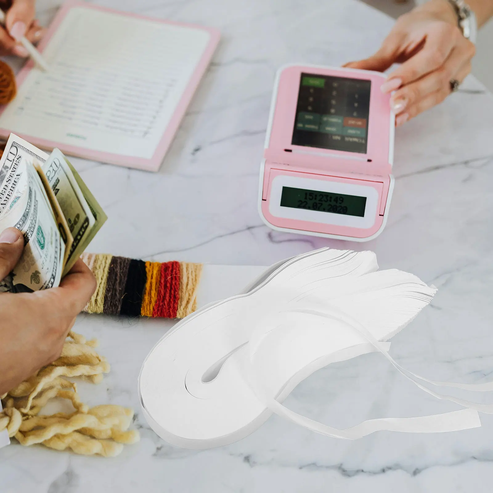 

400pcs Banknote Paper Money Cash Bands60g White Thin Currency Straps Bill Wrapping Organizer Bundling Money Wraps Cash for Bank