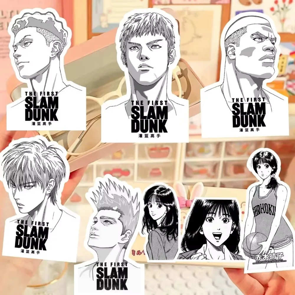 68 قطعة ملصقات Slam Dunk Anime باللونين الأبيض والأسود مقاومة للماء للكمبيوتر المحمول والدراجات النارية والأمتعة على الجليد وهدايا الثلاجة