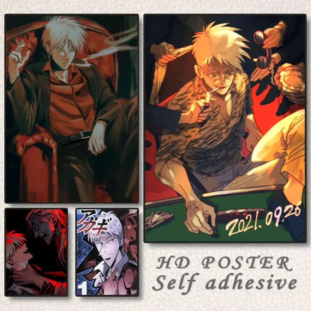 Anime A-Akagi The Genius Who Descended into Darkness Poster Wall Art Sticker Mural Photo Print Decorative Poster for Living Room