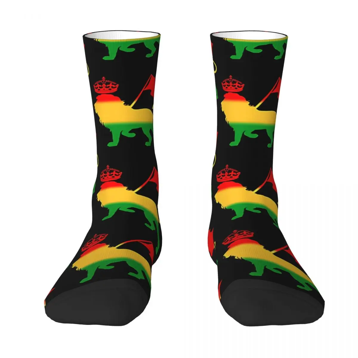 Jamaica Colors Rasta Lion Of Judah Rastafari Socks Gym 3D Print Boy Girls Mid-calf Sock