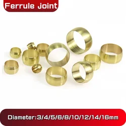 10PCS Brass Double taper ferrule 4 6 8 10 12 14mm OD Compression Sleeve seal ring fittings Tube centralized lubrication system
