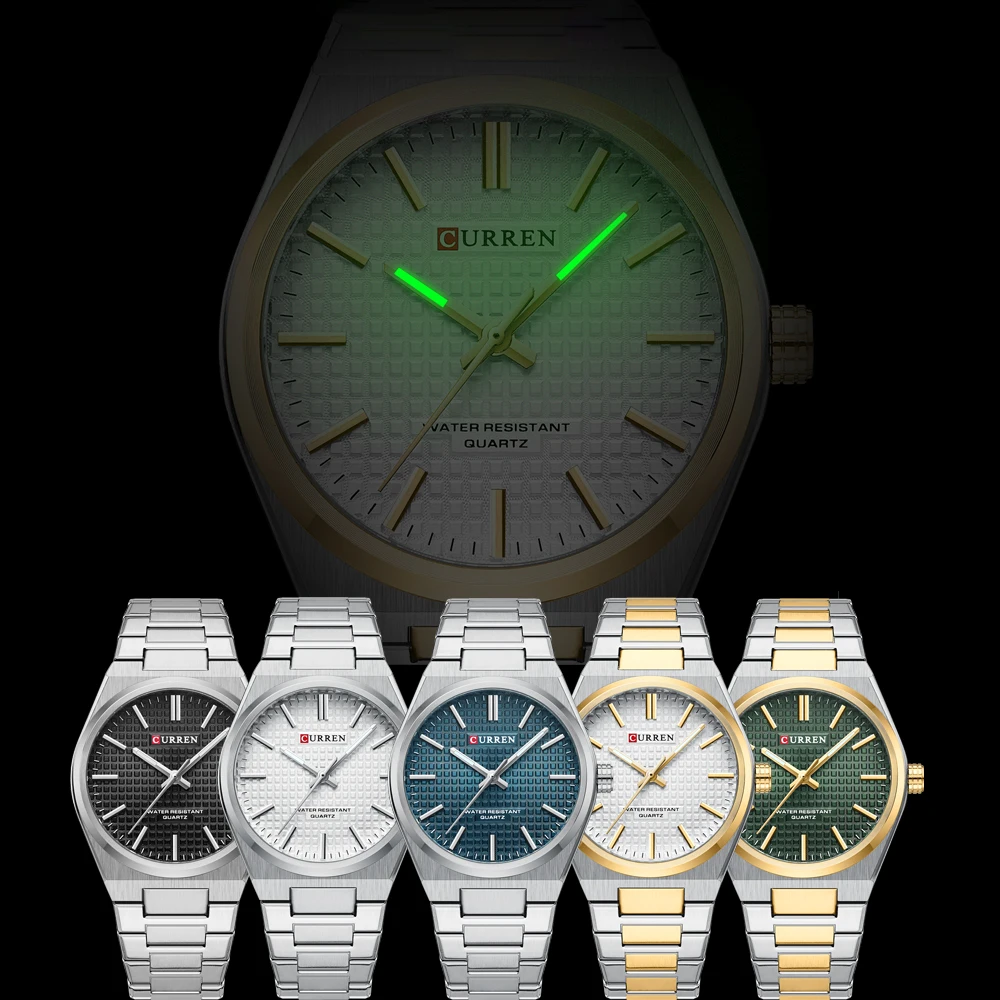 CURREN Watch For Men Simple Luminous Hand Fashion Luxury Brand Quartz Watch Casual Stainless Steel Waterproof Wristwatch