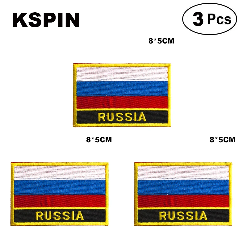 Russia Rectangular Shape Flag patches embroidered flag patches national flag patches for clothing DIY Decoration