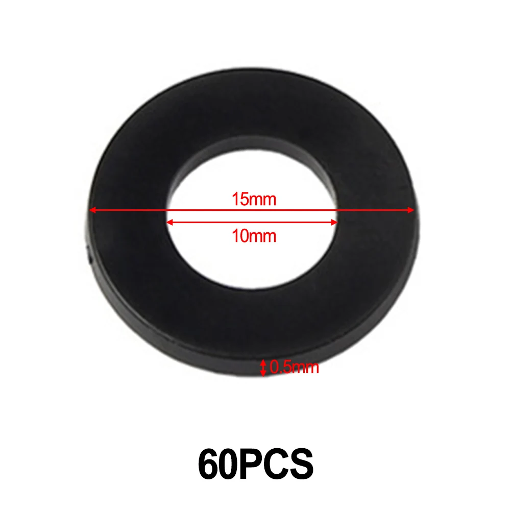 60pcs Fitting Rings Washer White Plastic For Door Hinge 0.5-1.2mm Replace Hinge Rings Plastic Flat Washer Rings Wear Resistant
