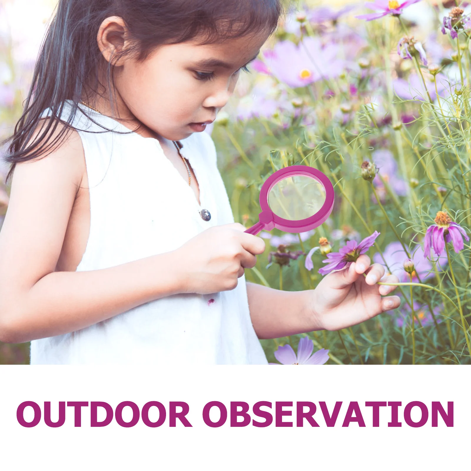 

Handheld Magnifier for Kids Premium Quality Portable Learning Accessory with Handle Encourages Interest World Purple