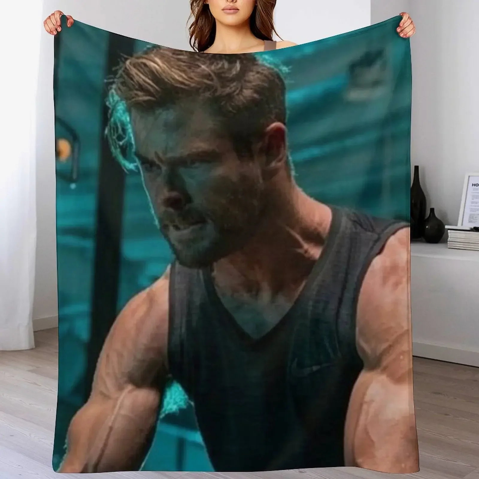 Chris Hemsworth Throw Blanket Travel manga wednesday Blankets