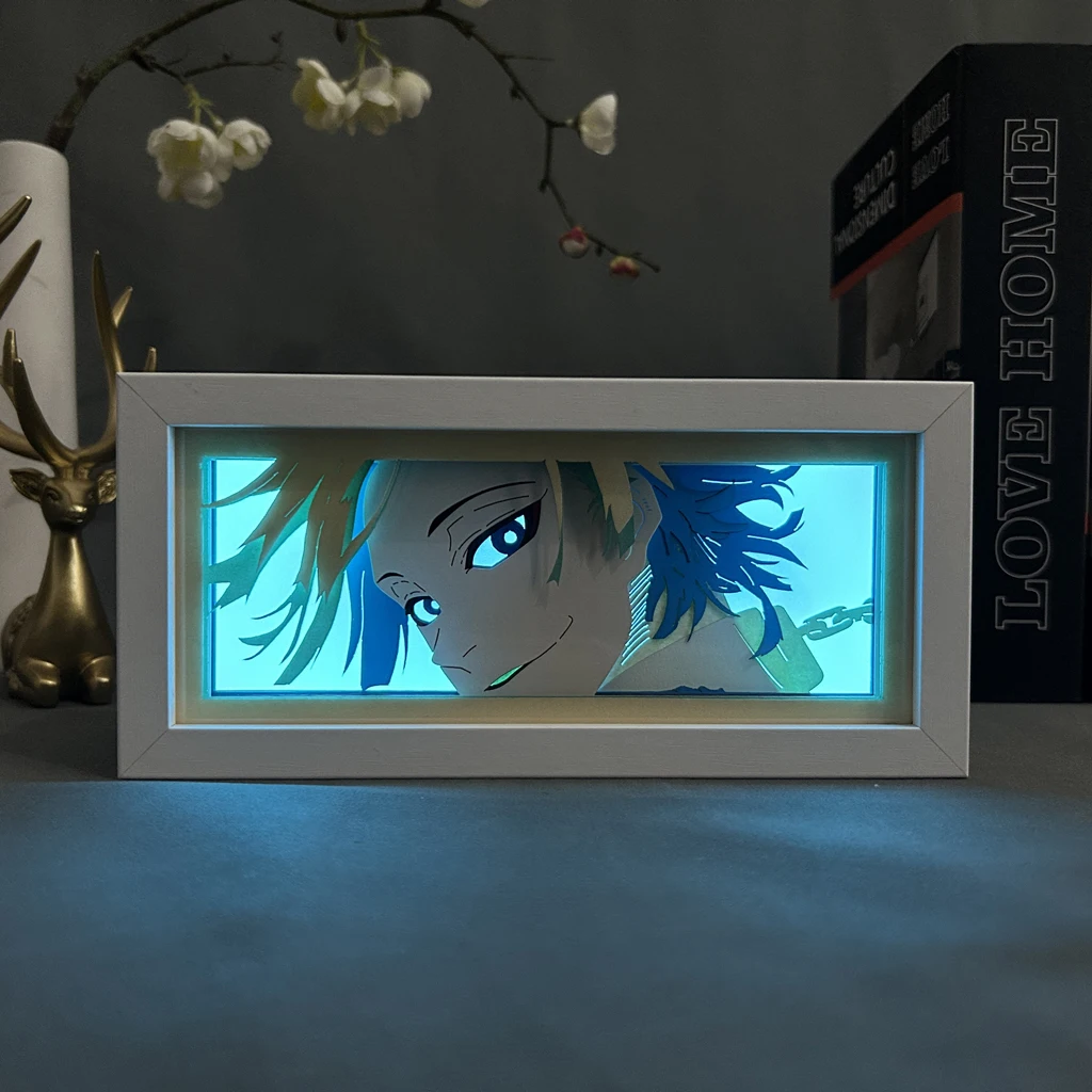 

Paper Cut Anime Light Box Blue Lock Michael Kaiser for Bedroom Decoration Manga Shadow Box Desk Table Lamp Anime Night Light