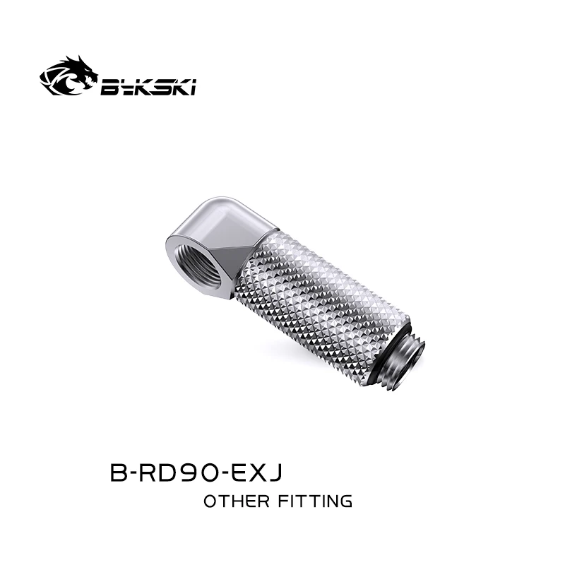 Bykski B-RD90-EXJ 90 درجة تدوير وصلة تمديد الكوع ذكر إلى أنثى أسود/فضي 15-40 مم