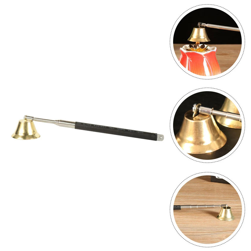 طفاية بمقبض طويل 17-68 سنتيمتر سبيكة قابلة للتمديد لشموع الروائح المعطرة سدادة حريق الفتيل الآمن