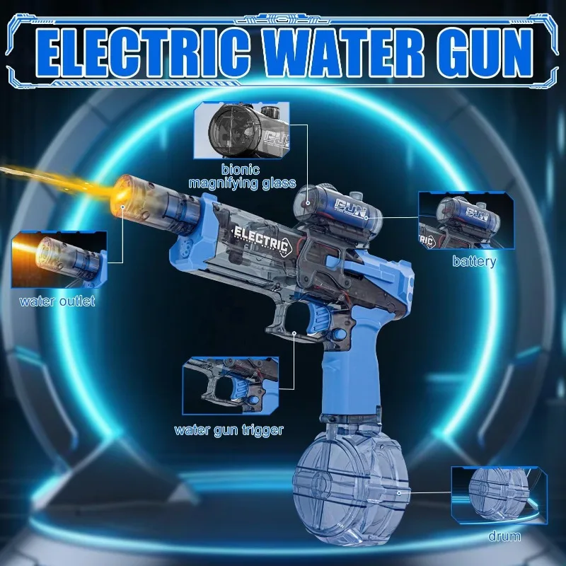 Simulated Firing Electric Water Guns Aldults Children Induction Flame Automatic Water Blasters Summer Outdoor Pool Toys for Kids