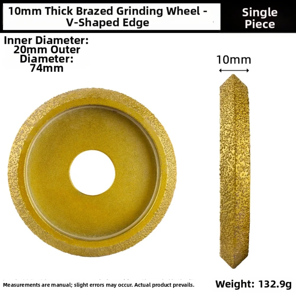Diamond V Shape Grinding Disc 3inch 75mm Dry Vacuum Brazed for Marble Granite Quartz Artificial Stone and Glass
