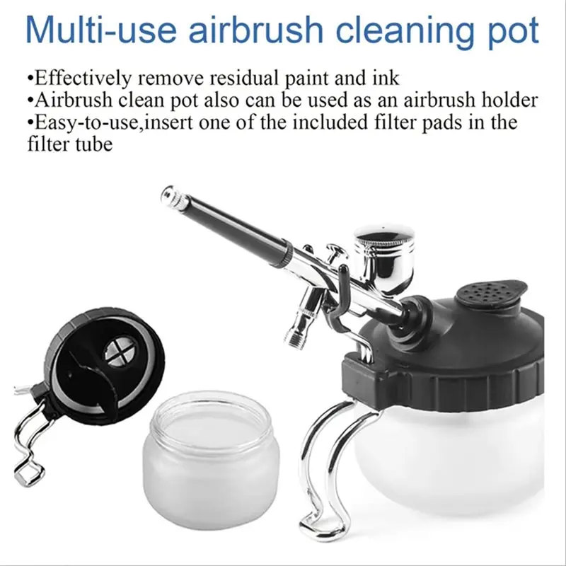 [A93Z!】 Airbrush Holder Station Glass Cleaning Pot With Holder Hobby Painting Model Craft