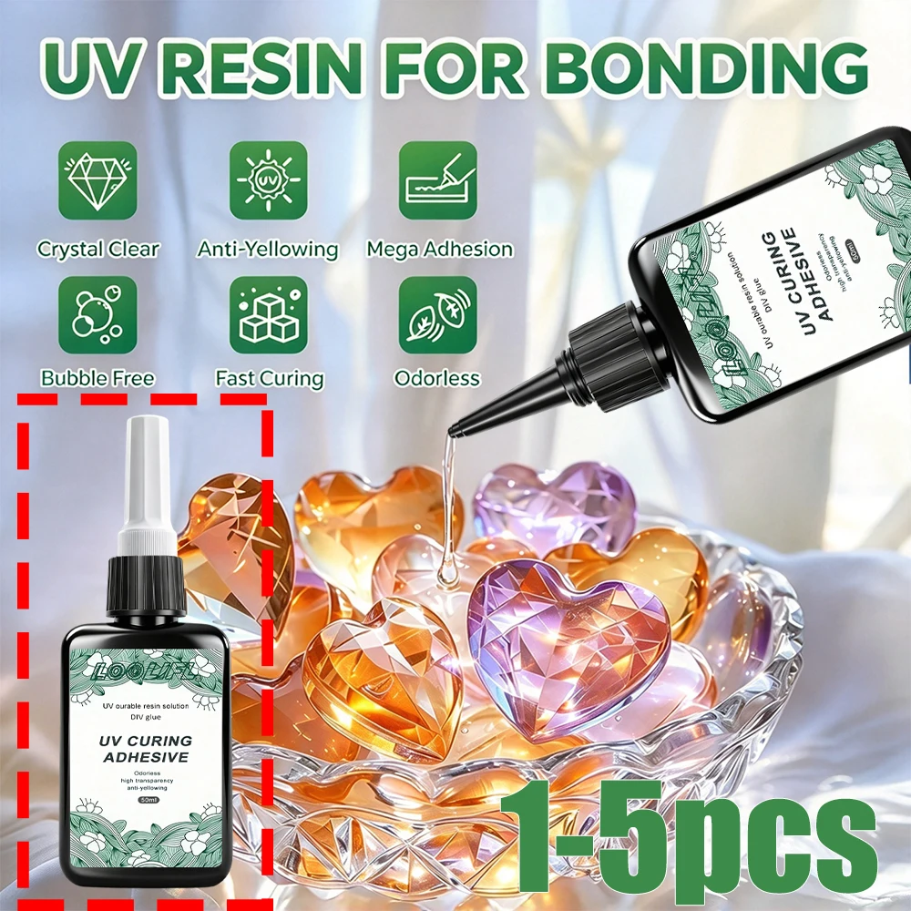 UV Resin for Bonding Crystal Clear Anti-Yellowing Bubble Free Fast Curing  Mega Adhesion Glue for Glass Metal DIY Jewelry Craft