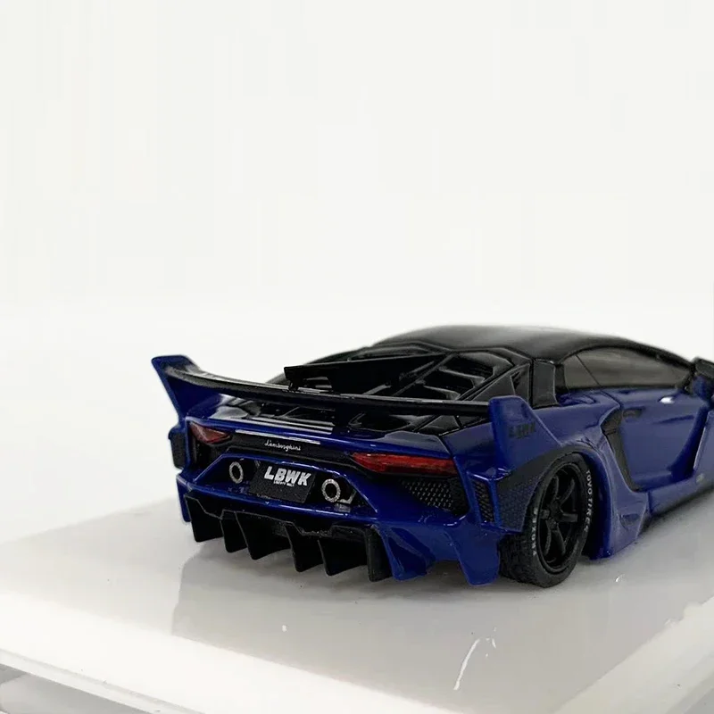 ScaleMini 모델 자동차 GT EVO 와이드 바디 송진 스포츠카 컬렉션 디스플레이, 파란색, 1:64