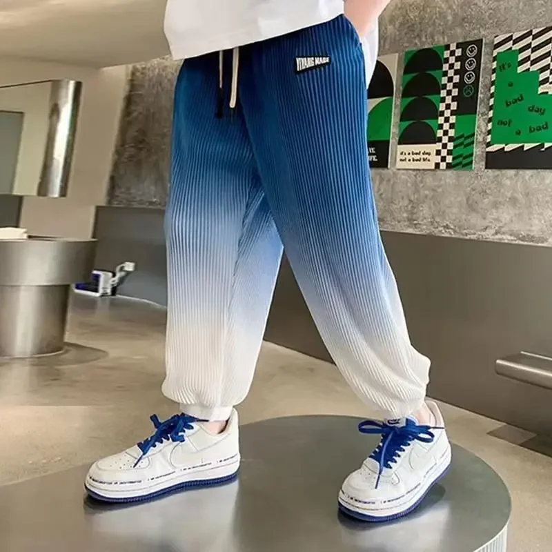 2024 הקיץ החדש מכנסי בנים בנים קוריאנית מגמה כל-התאמה רופפים-מתאים חותלות טרנינג טרנינג גייד ספורט מזדמנים