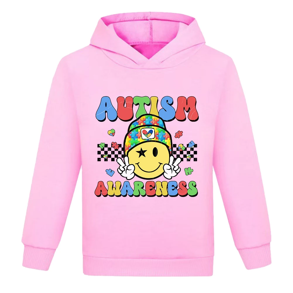 Spring Boys Autism Is My Super Power Printing Hoodies for Children Fashion Streetwear Hooded Sweatshirts Harajuku Tops Clothing view 4