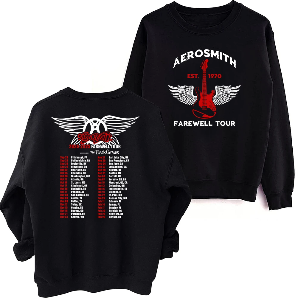 

Aerosmith Farewell Tour 2024&2025 Sweatshirt Harajuku Round Neck Long Sleeve Oversize Hoodie