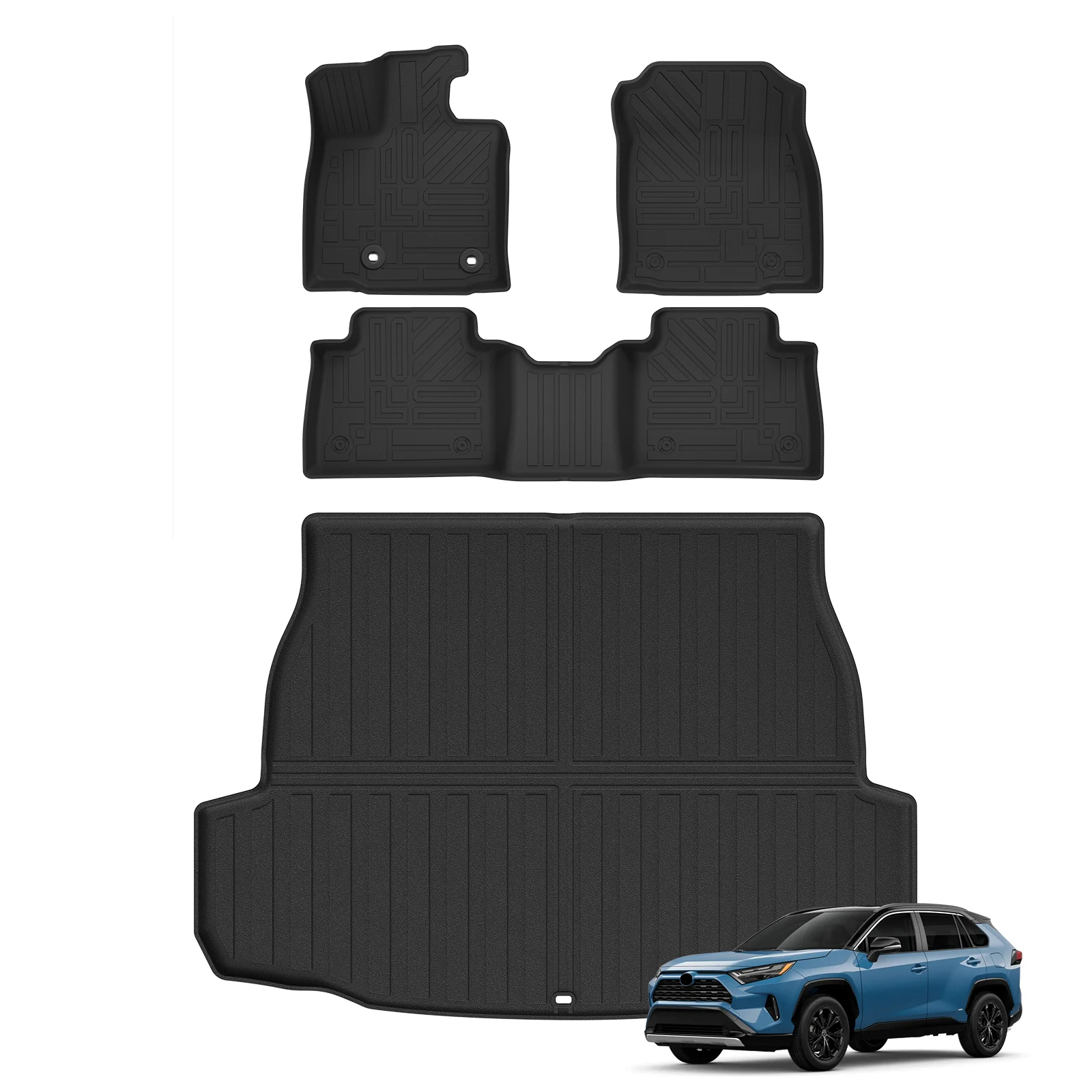 Linkerzijde Toyota RAV4 2026 brandstofauto all-weather 3D TPE vloermat kofferbak antislip mat achterbank liner accessoires