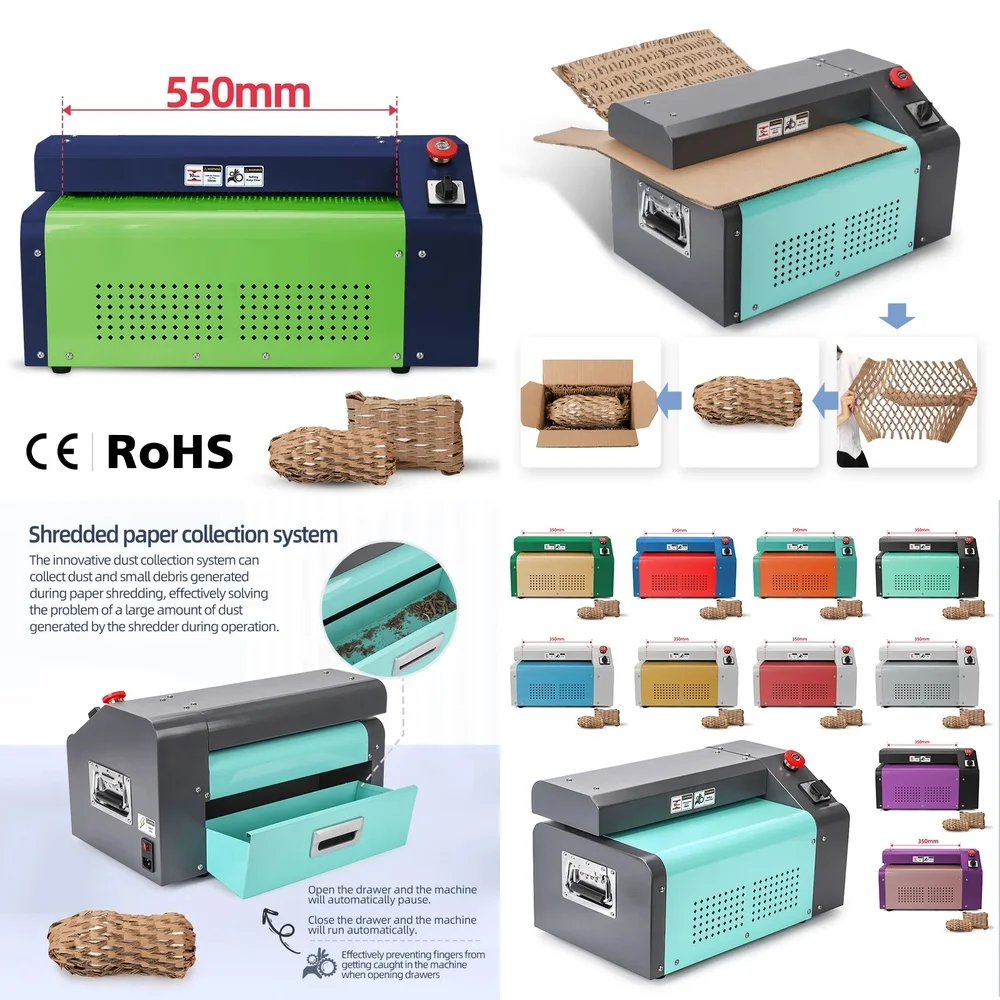 

(2026) 550mm Waste Paper Max 10mm Thick Carton Box Shredder Cardboard Perforator for Paper Strip Cutting