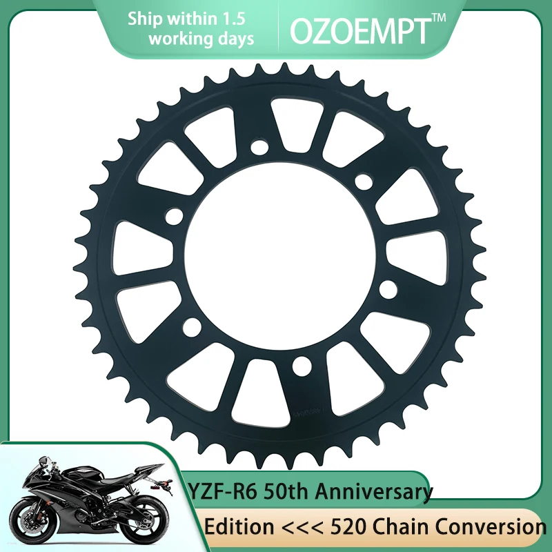 

OZOEMPT 520-45T Motorcycle Rear Sprocket Apply to YZF-R6 50th Anniversary Edition YZF R1 06-08 YZF R1 SP 06