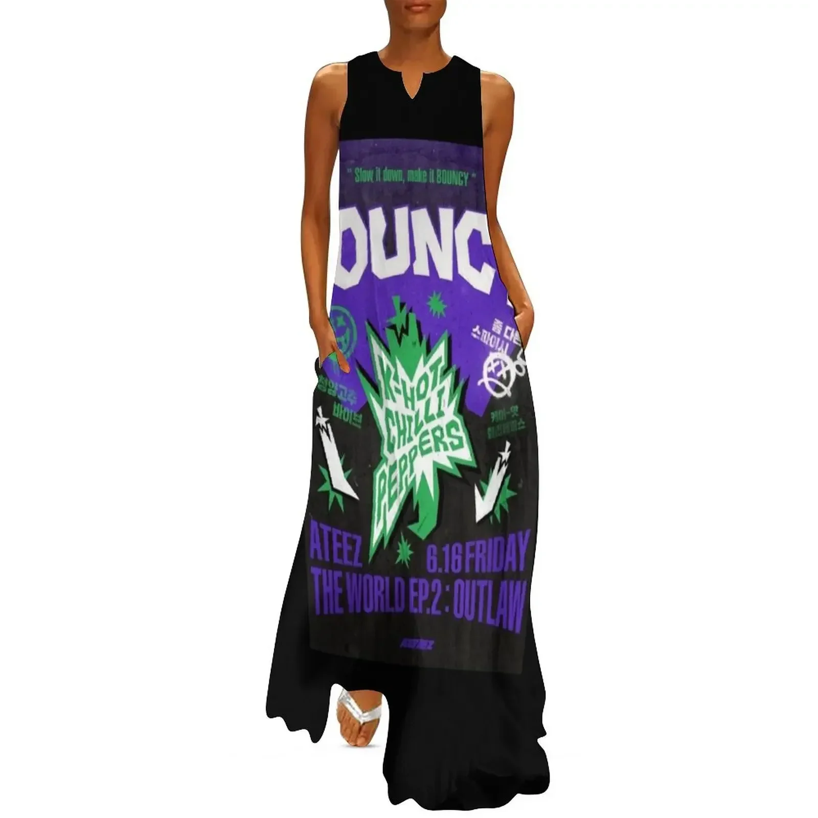 

ATEEZ Bouncy K-Hot Chilly Peppers Poster Outlaw Long Dress dresses for woman dresses for prom Women's evening dress Dress