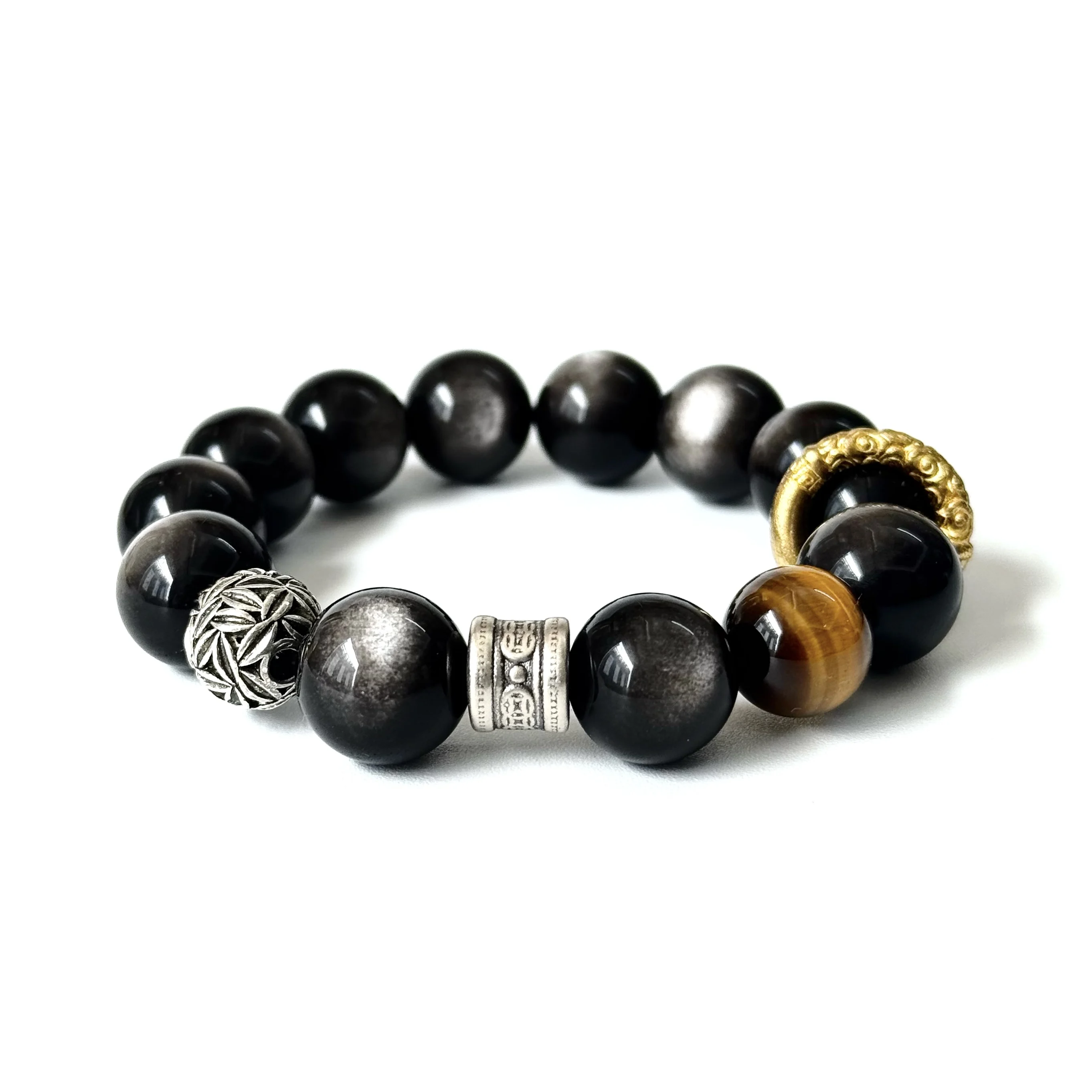 silver-obsidian-beaded-bracelet-man-bracelets-jewelry-custom-gifts-for-gifting