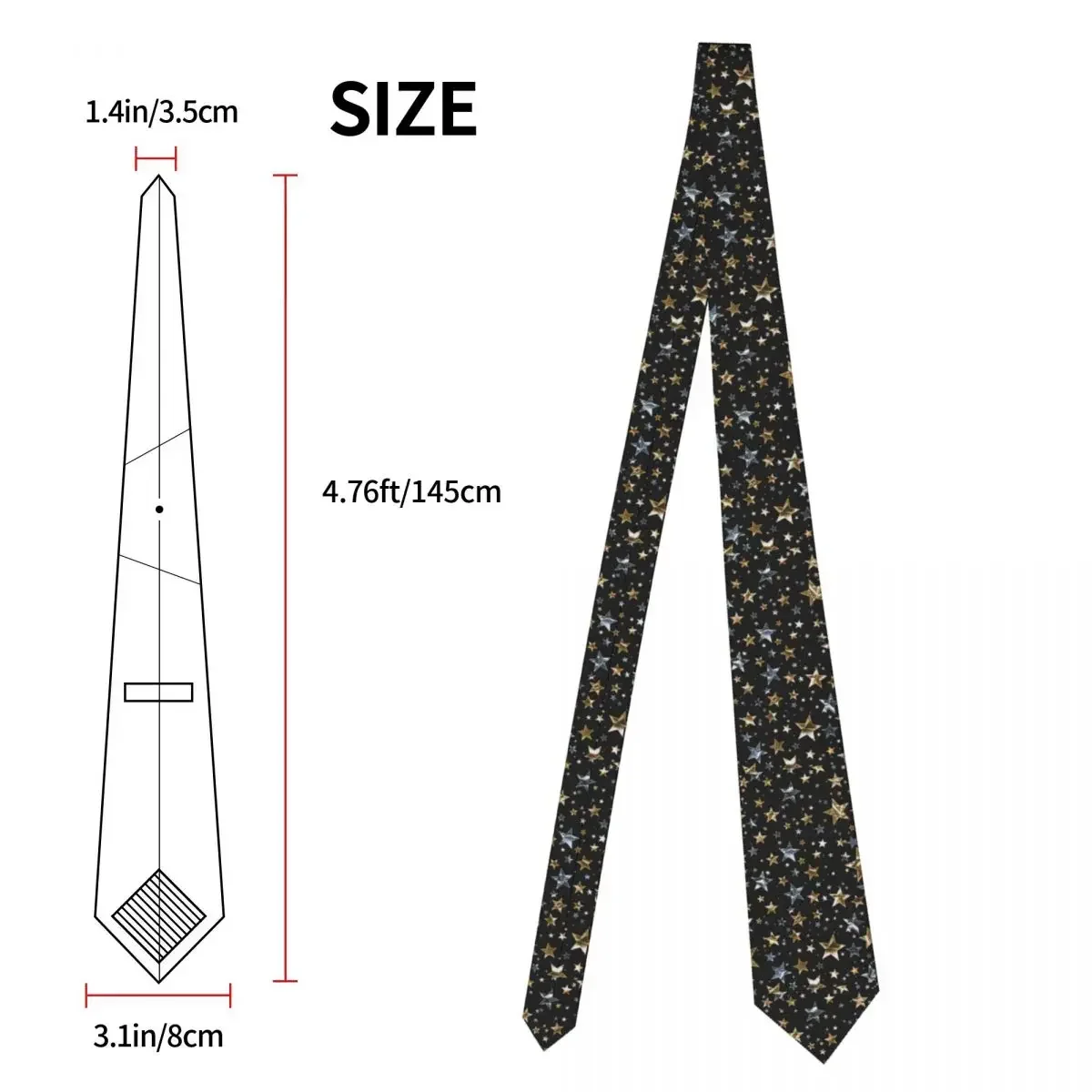 Shiny Star Tie Cartoon eleganti cravatte per il tempo libero maschile cravatta per collare di alta qualità accessori personalizzati per cravatte fai da te