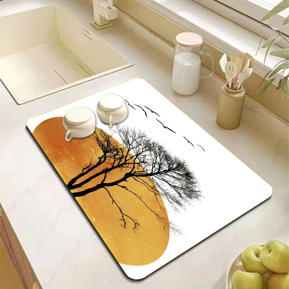 Drying Mat Coffee Mat Super Absorbent Drying Dish Drying Mats for Kitchen Counte Mat for Toilet Countertop Home Supplies Ins